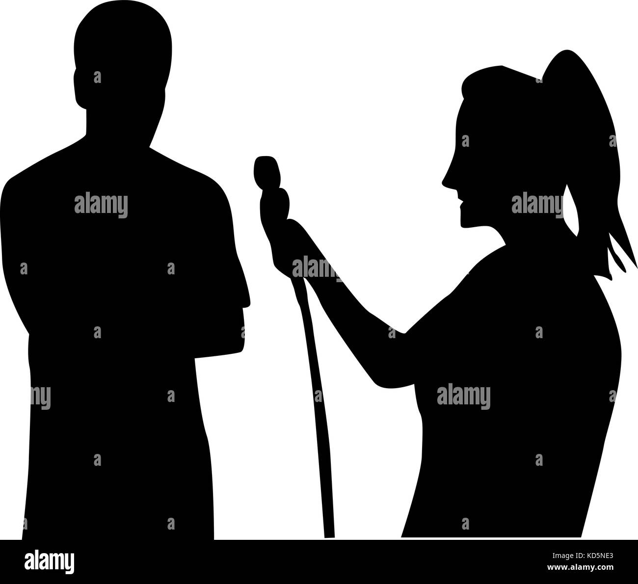 Female journalist interview Black and White Stock Photos & Images - Alamy