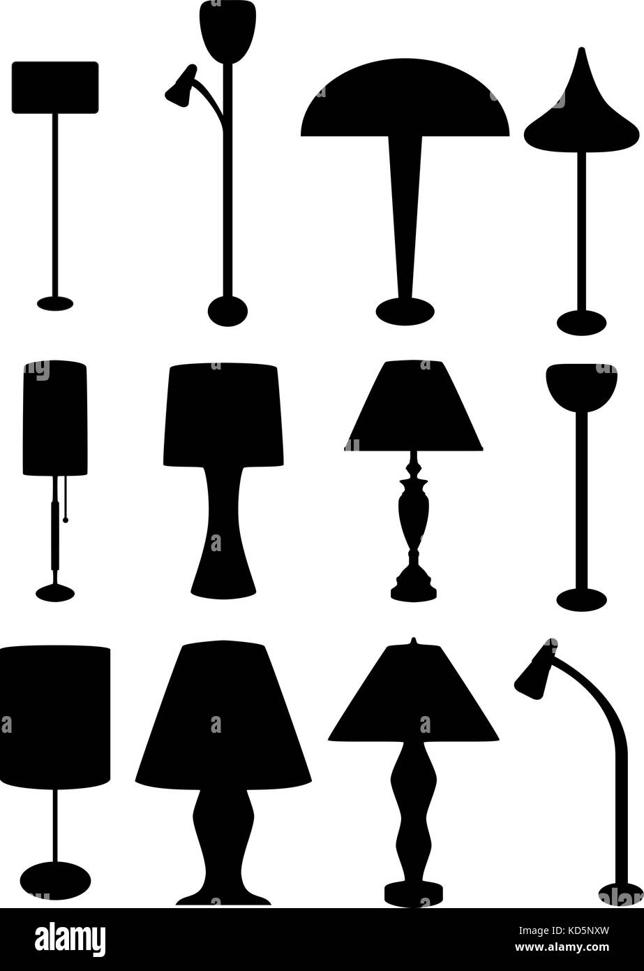 lamp silhouette vector Stock Vector Image & Art - Alamy