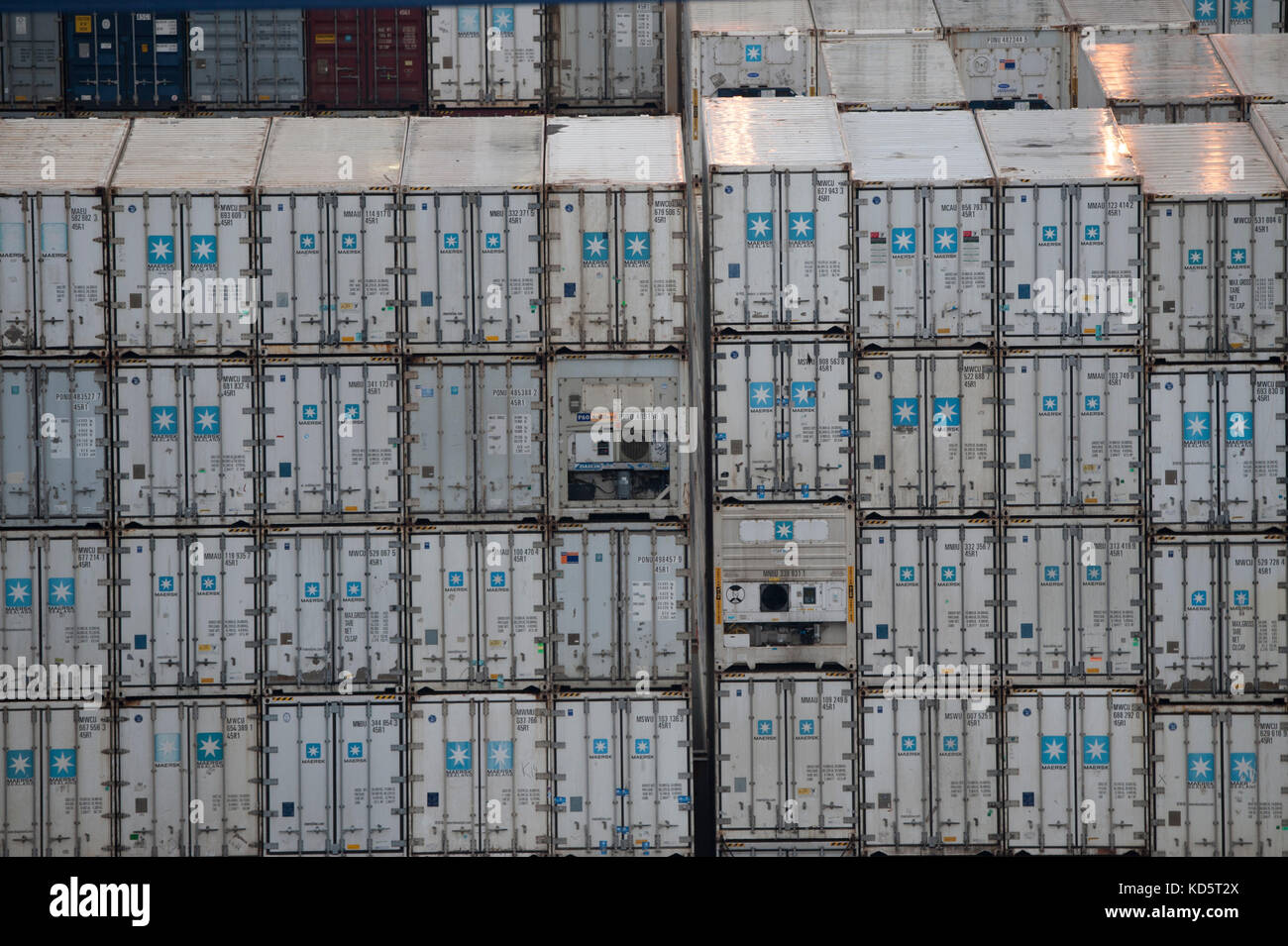 Container Onboard Shipping containers in container port and on-board ship Stock Photo - Alamy