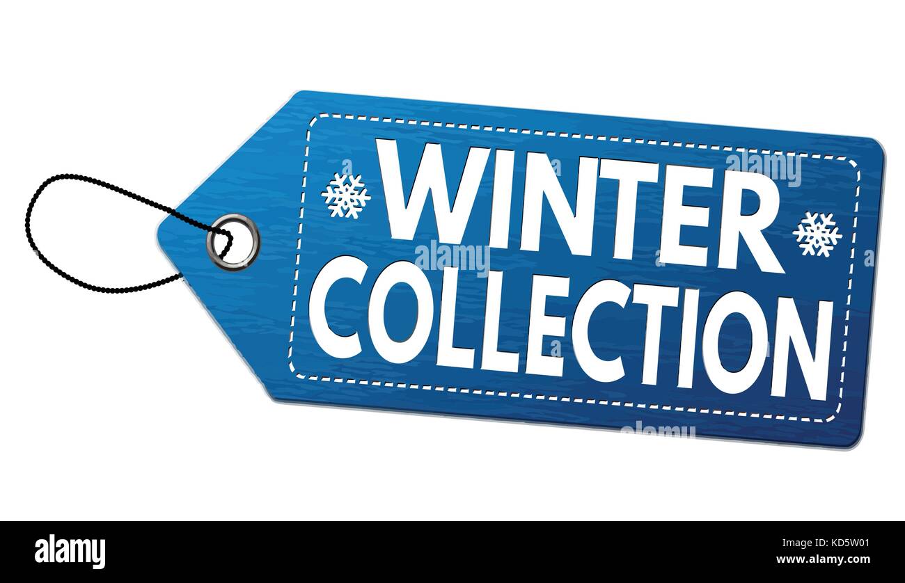 Winter collection label or price tag on white background, vector illustration Stock Vector