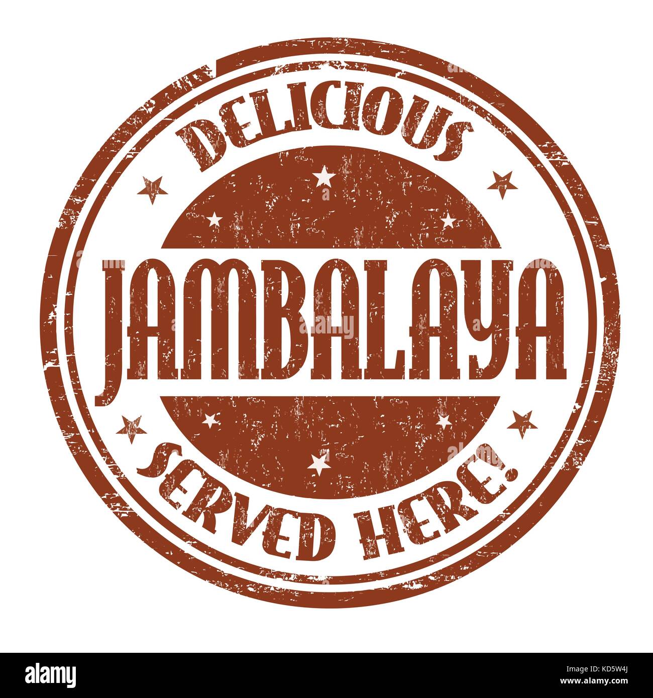 Delicious Jambalaya sign or stamp on white background, vector illustration Stock Vector