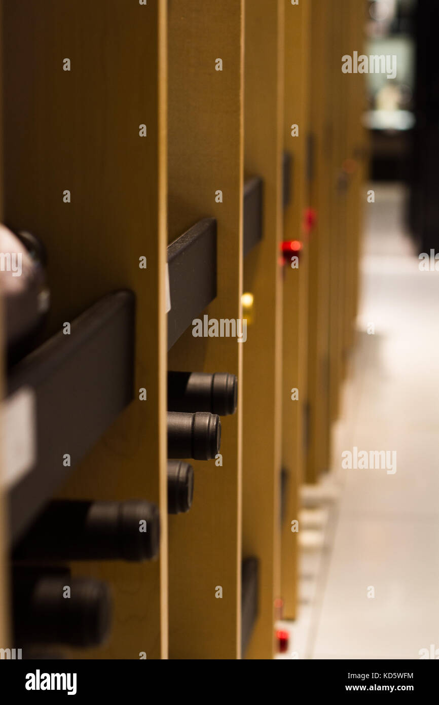 Empty Wine Bottles In Rack High Resolution Stock Photography and Images ...