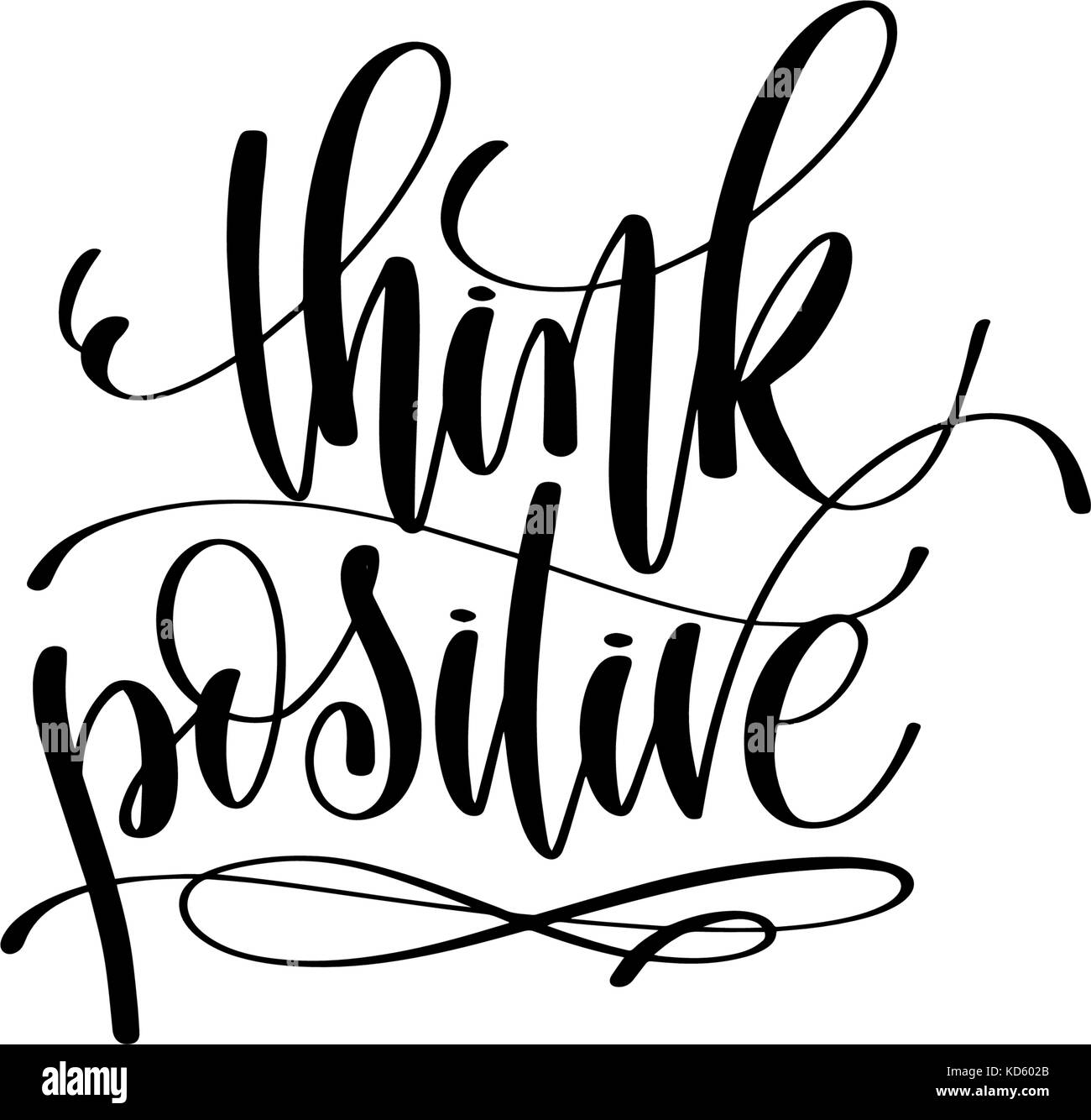 think positive motivational and inspirational quote Stock Vector ...