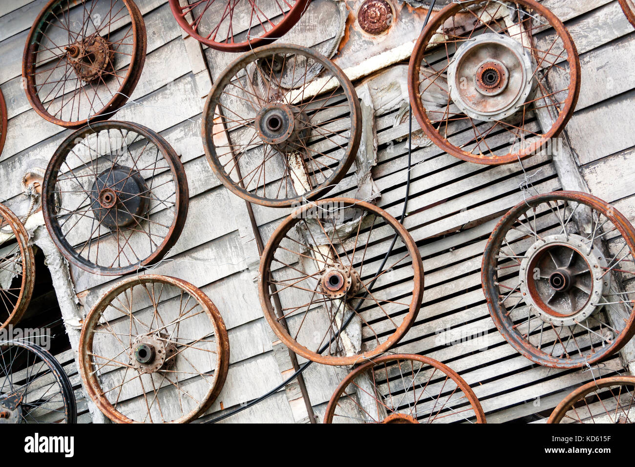 Old rusty car wheels Stock Photo Alamy
