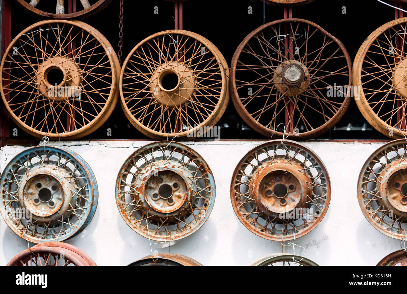 Old rusty car wheels Stock Photo Alamy