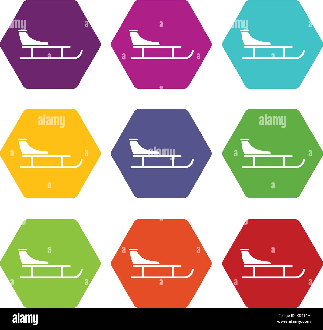 Sled icon set color hexahedron Stock Vector Image & Art - Alamy