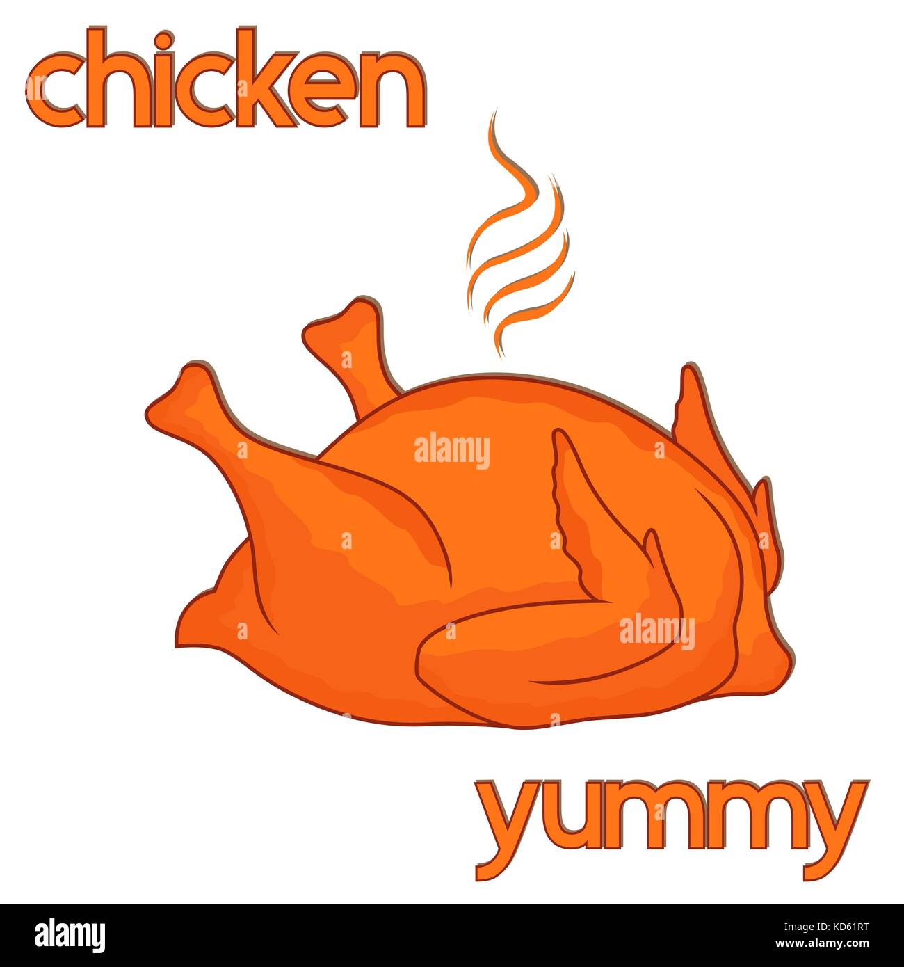 Tasty fried hot chicken, cartoon vector illustration isolated over white Stock Vector