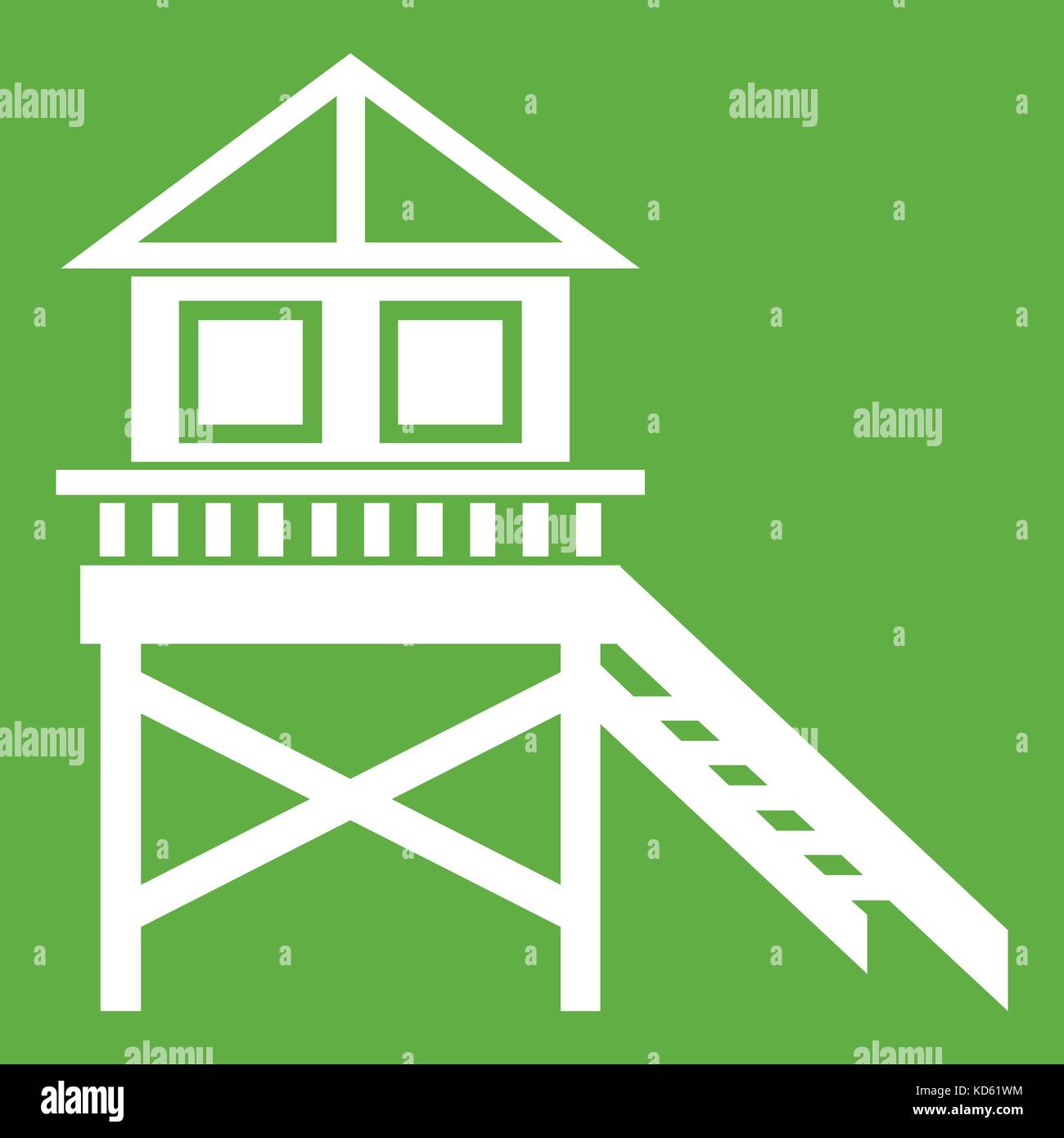 Wooden stilt house icon green Stock Vector Image & Art - Alamy