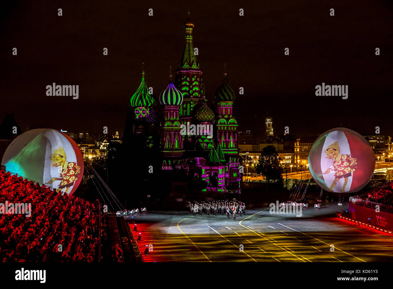 Performance of The Carabinieri band of Italy on International Military Tattoo Music Festival “Spasskaya Tower” in Moscow, Russia Stock Photo