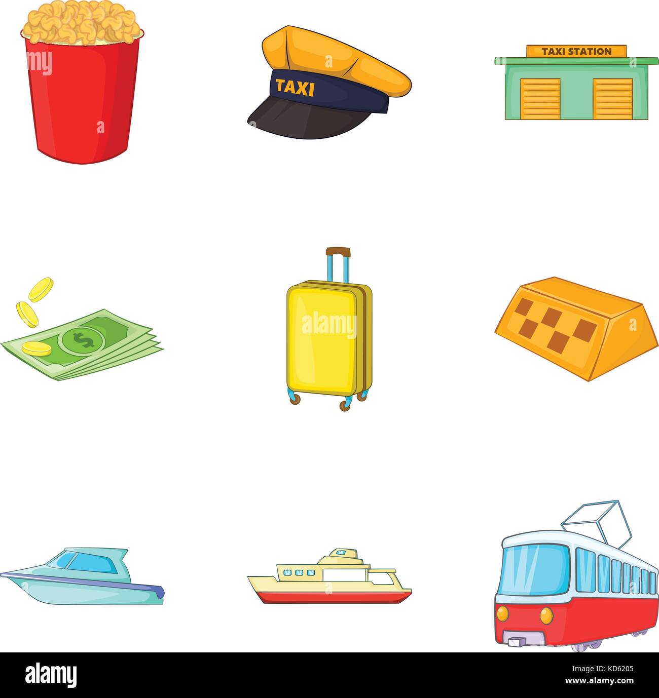 Tourist town icons set, cartoon style Stock Vector Image & Art - Alamy
