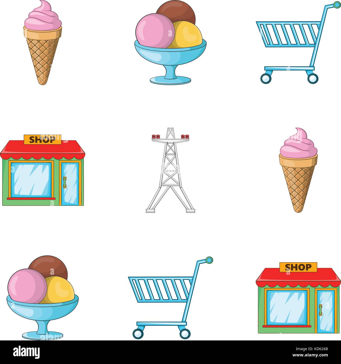 Hot day icons set, cartoon style Stock Vector Image & Art - Alamy