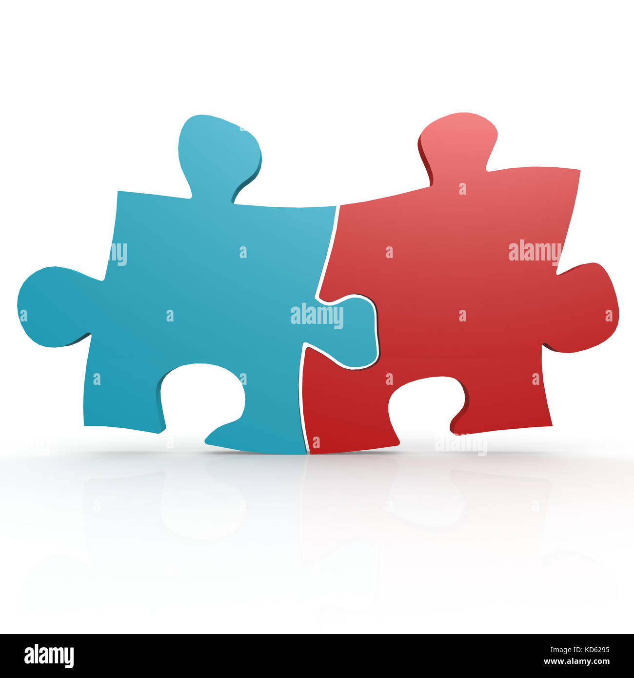 Blue and red puzzle image with hires rendered artwork that could be