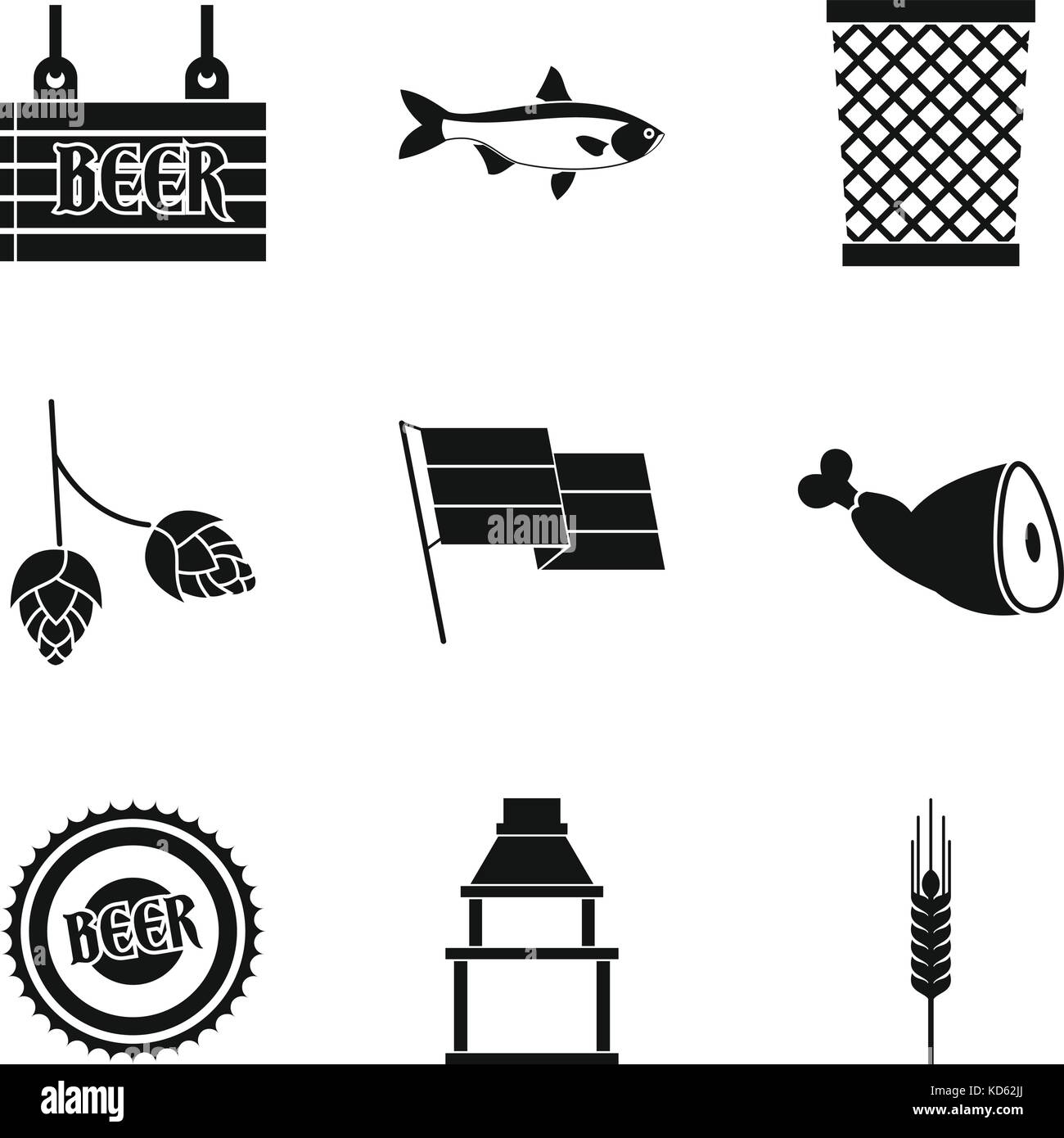 Collect hops icons set, simple style Stock Vector Image & Art - Alamy
