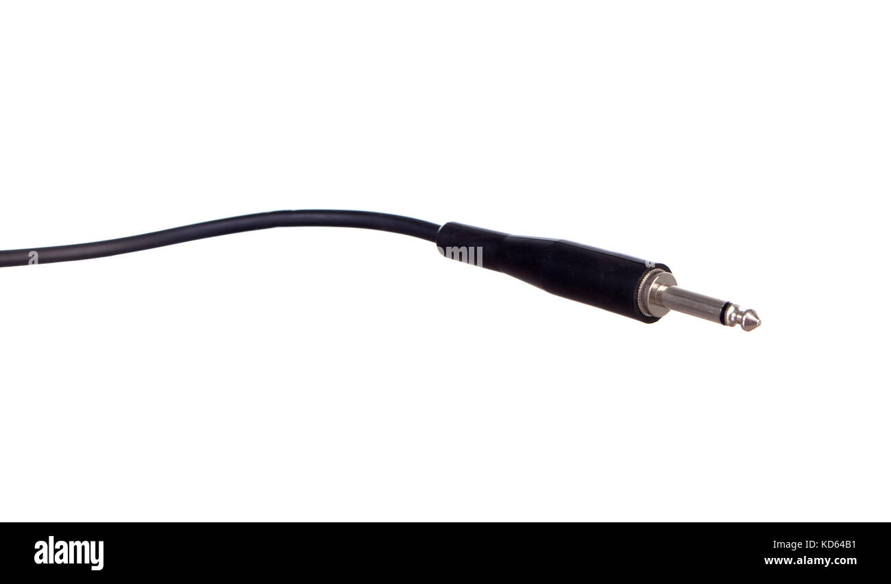 Black audio connector. 3 pole jack connector Stock Photo Alamy