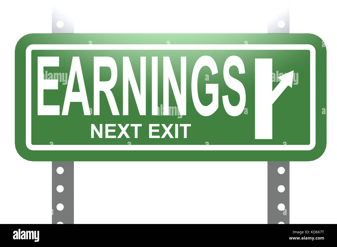 Earnings green sign board isolated image with hi-res rendered artwork ...