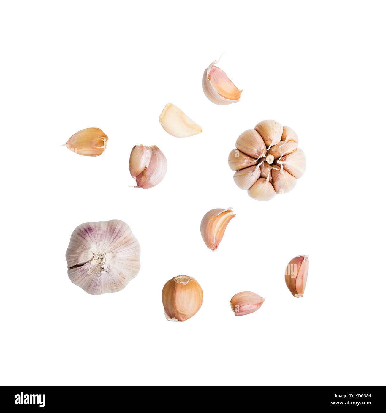 Garlic Cloves Isolated on White Background Stock Photo - Alamy
