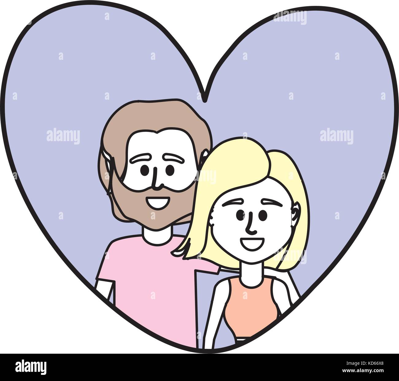 couple together inside heart design Stock Vector Image & Art - Alamy