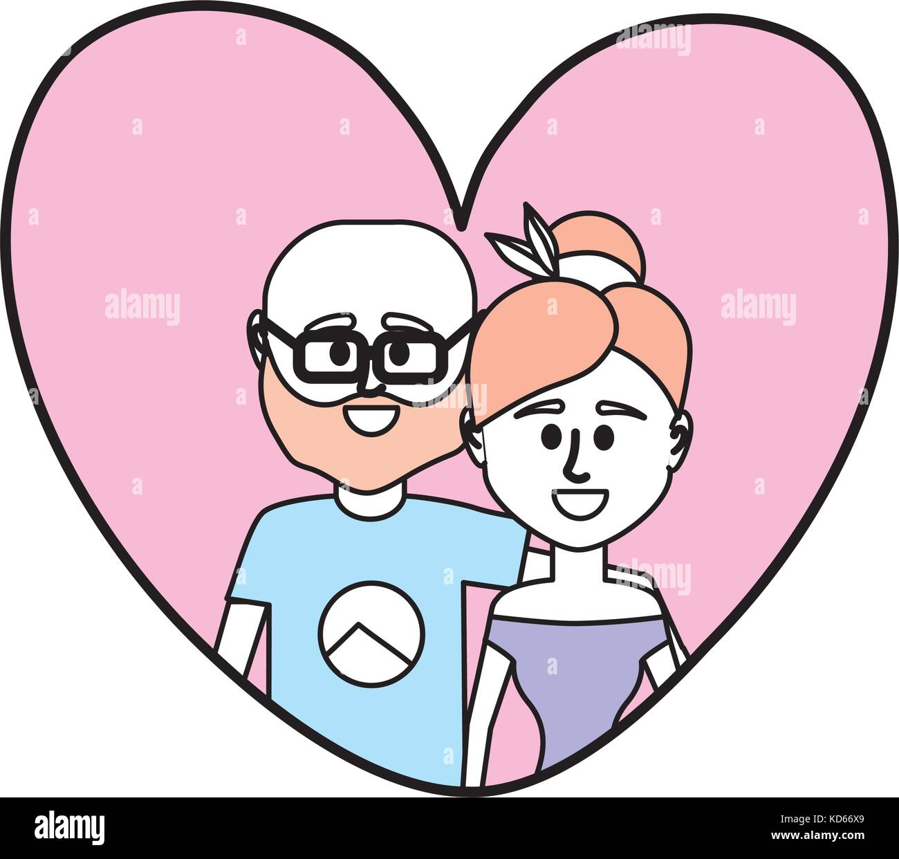 couple together inside heart design Stock Vector Image & Art - Alamy