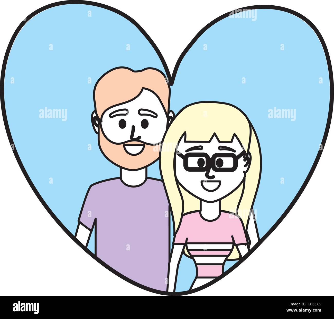 couple together inside heart design Stock Vector Image & Art - Alamy