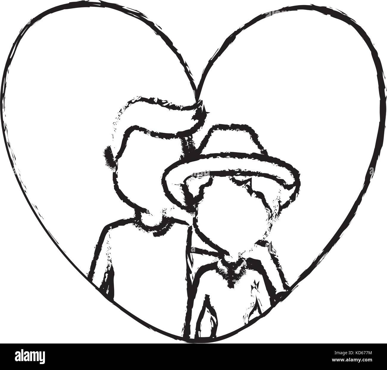 figure couple together inside heart design Stock Vector Image & Art - Alamy