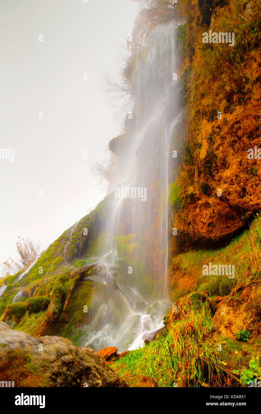 Beautiful landscape with mountain waterfall Stock Photo - Alamy