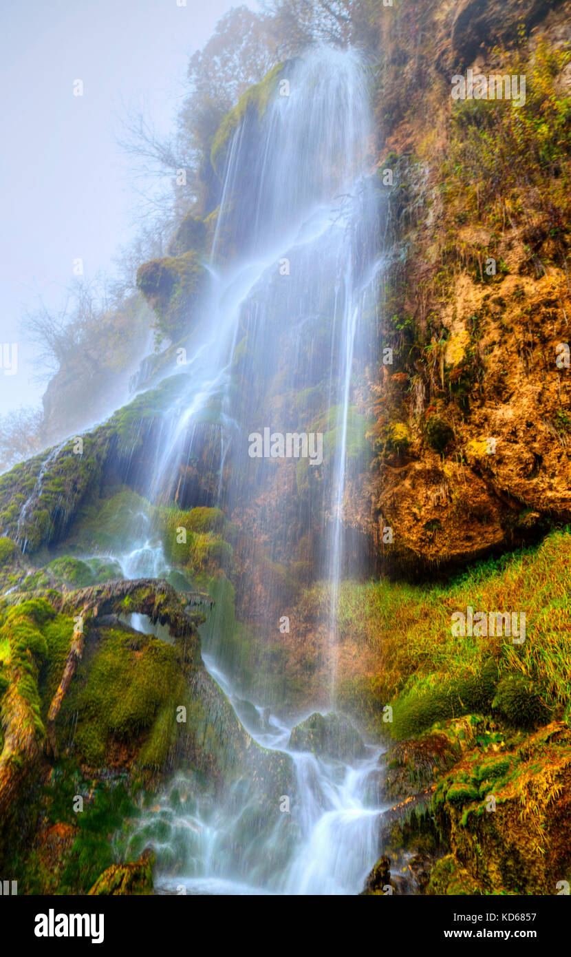 Beautiful landscape with mountain waterfall Stock Photo - Alamy