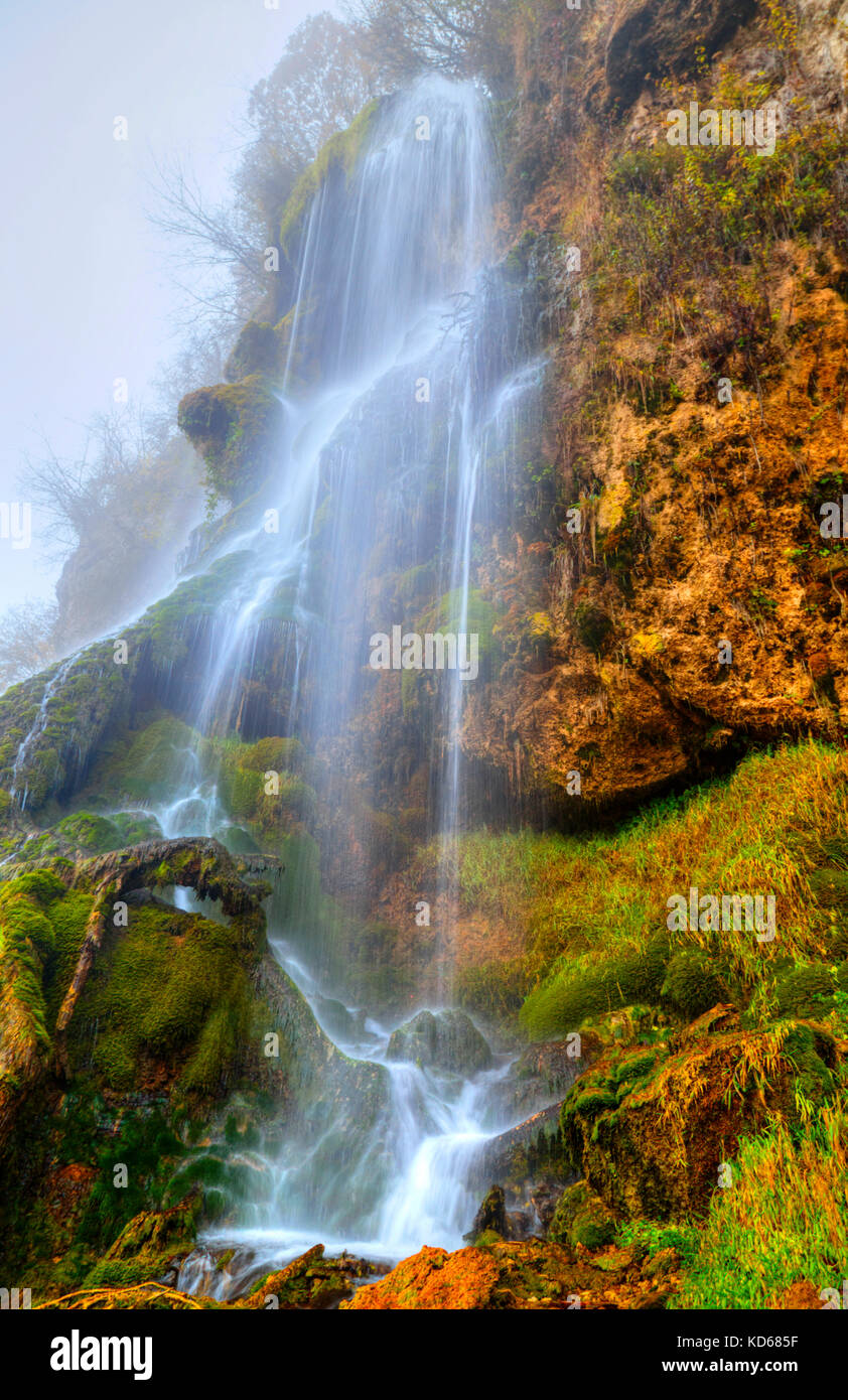 Beautiful landscape with mountain waterfall Stock Photo - Alamy
