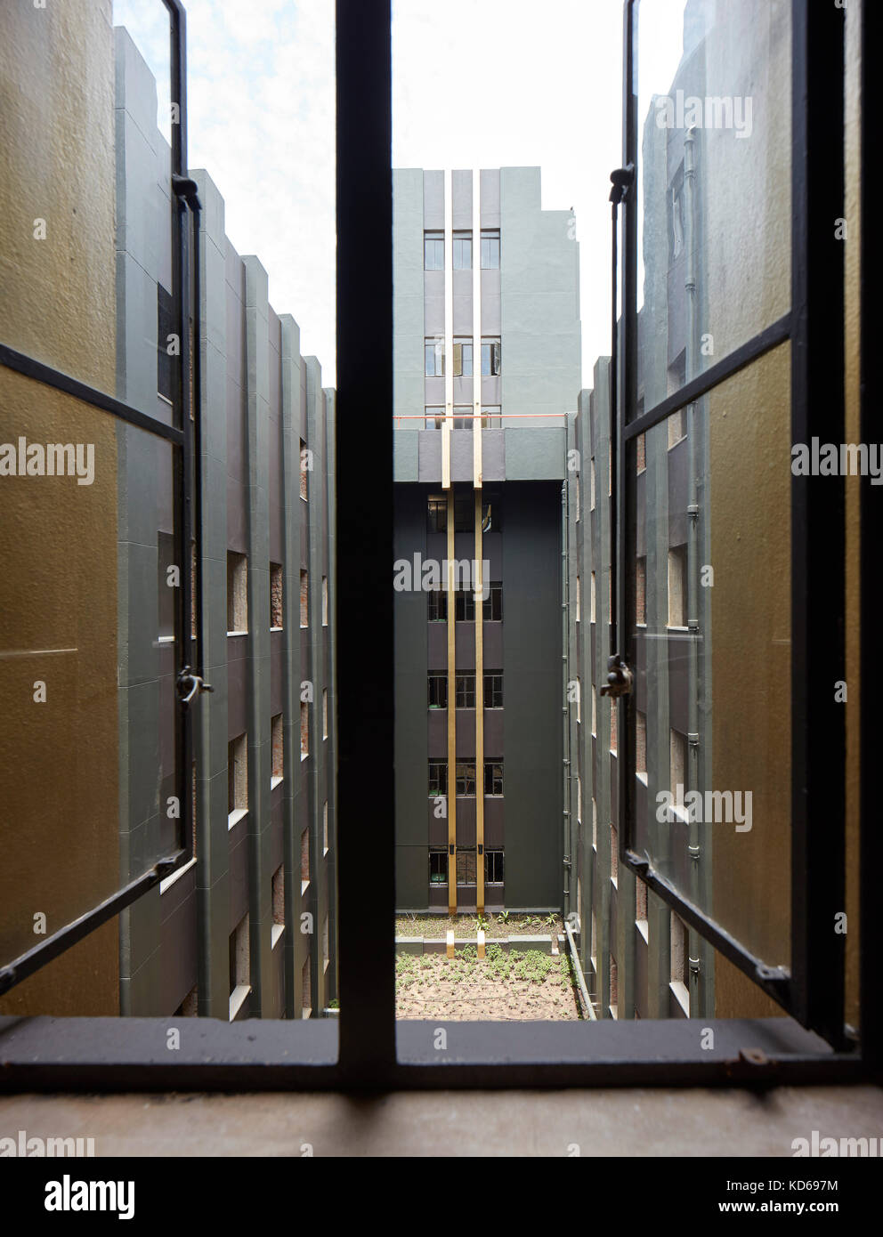 Lightwellcourtyard with Art Deco design elements. Pixley House, Durban