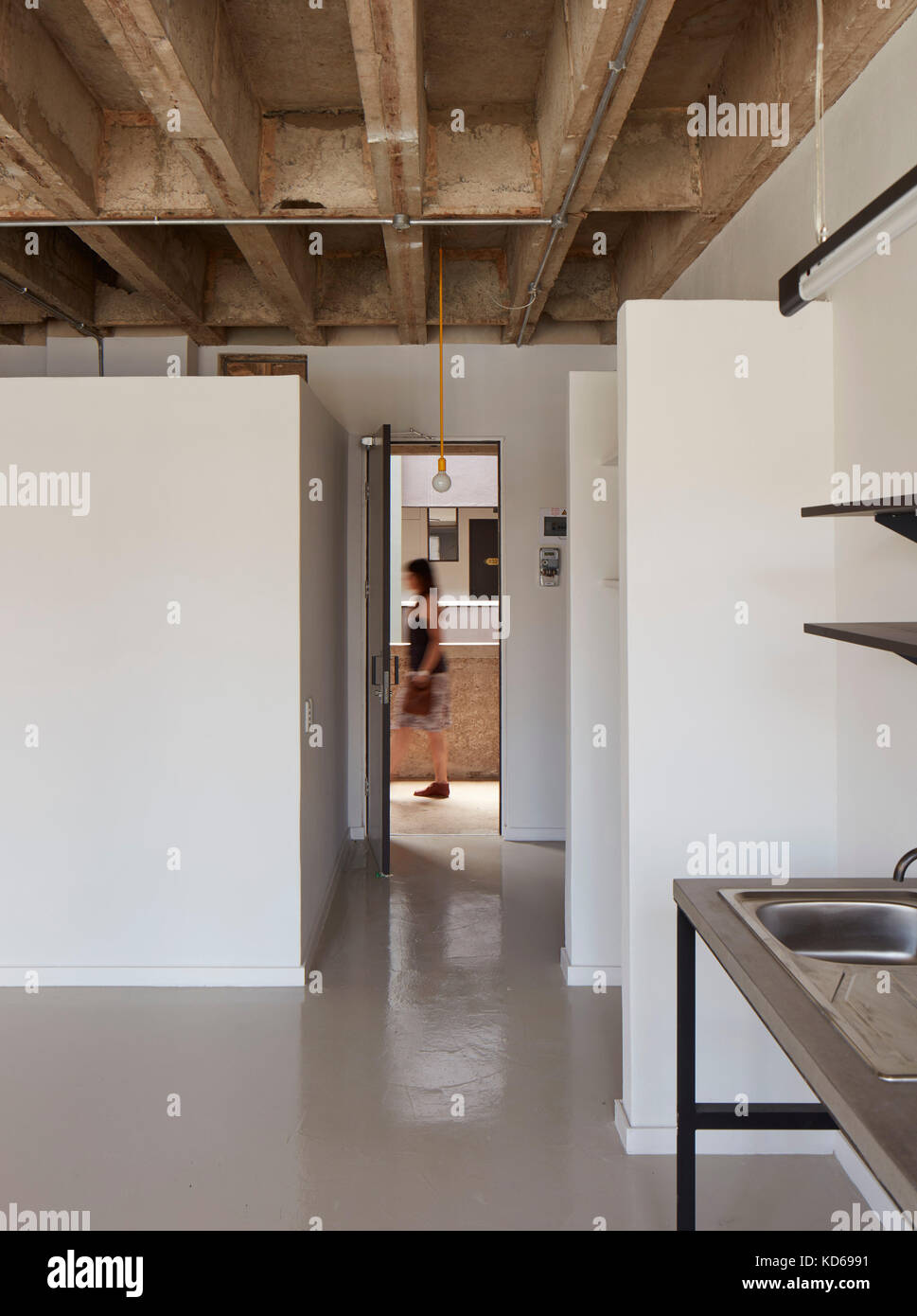 View through empty flat towards external corridor. Pixley House, Durban