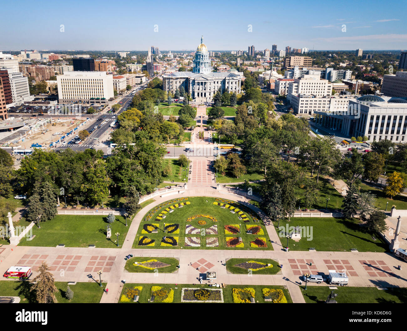 Colorado State Capitol building in Denver aerial view Stock Photo