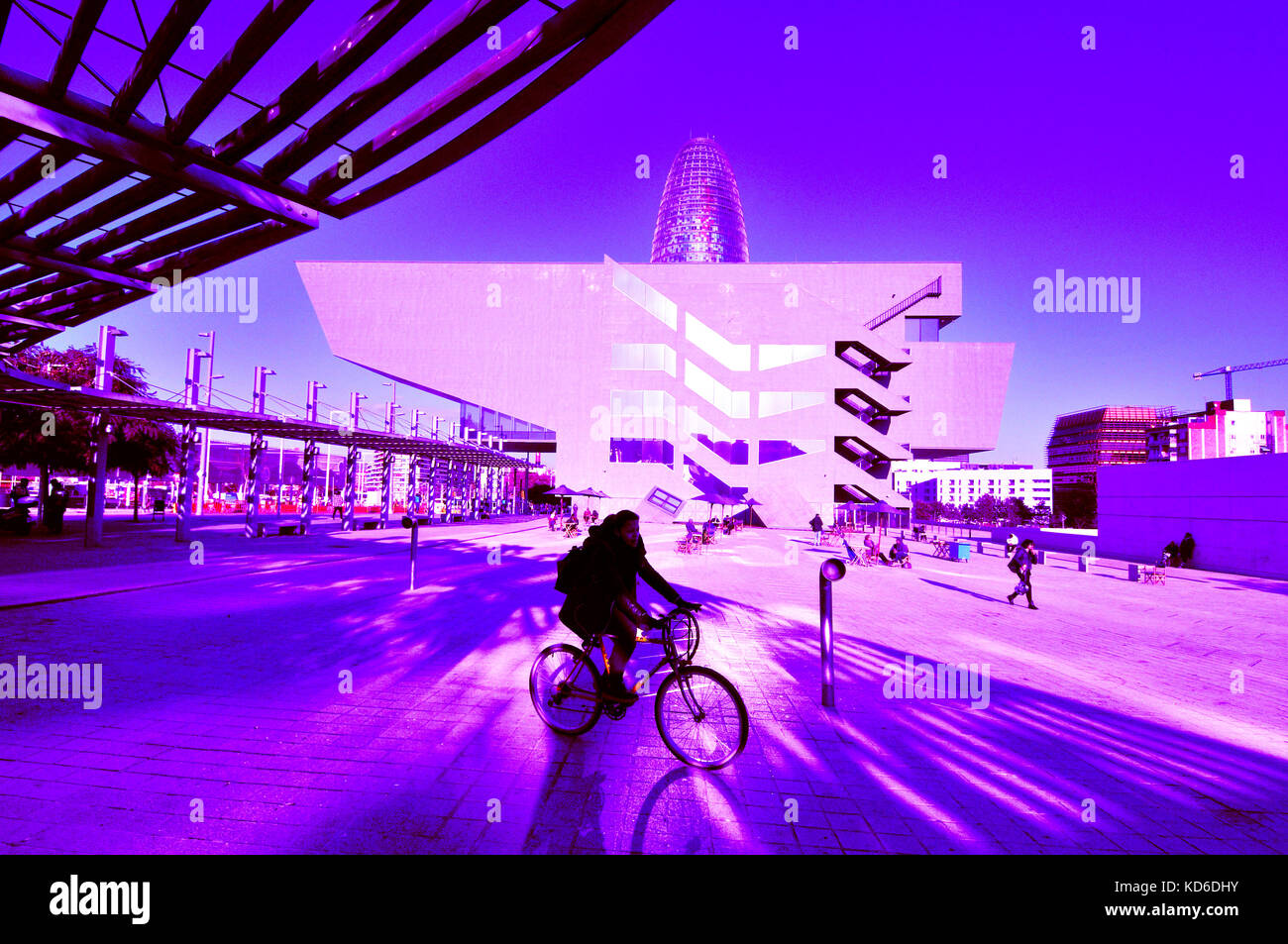 Agbar Tower by Jean Nouvel, 2005, and Disseny Hub Barcelona building