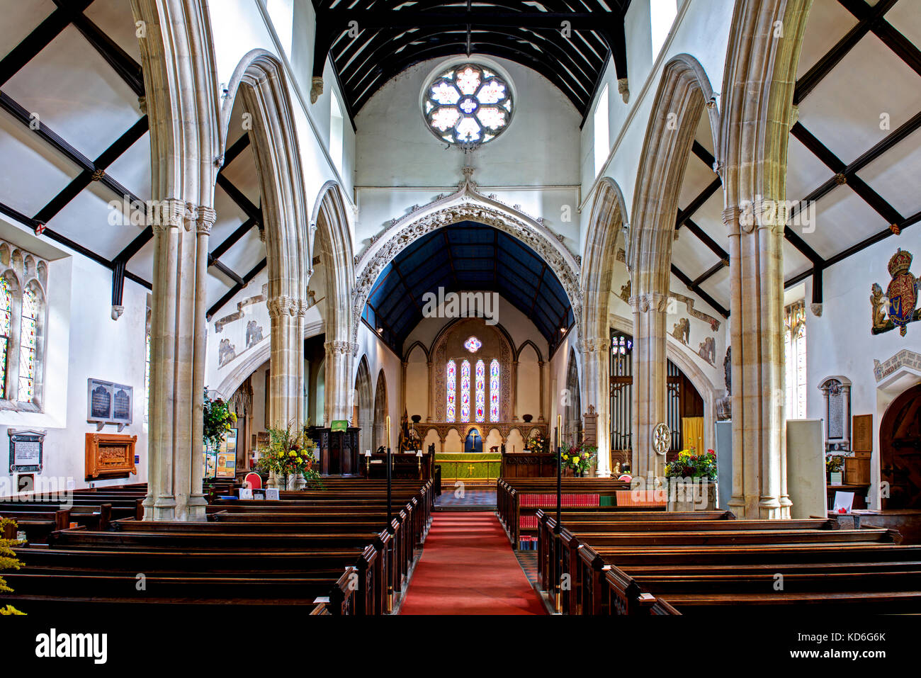 Interior of St Andrew's Church, Castle Combe, Wiltshire, England UK Stock Photo