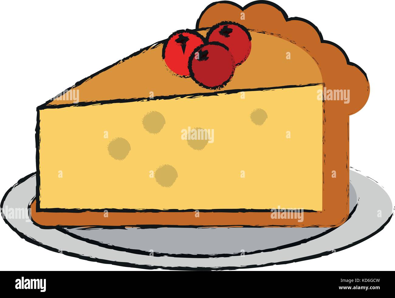 pie with cherry pastry icon image vector illustration design Stock ...