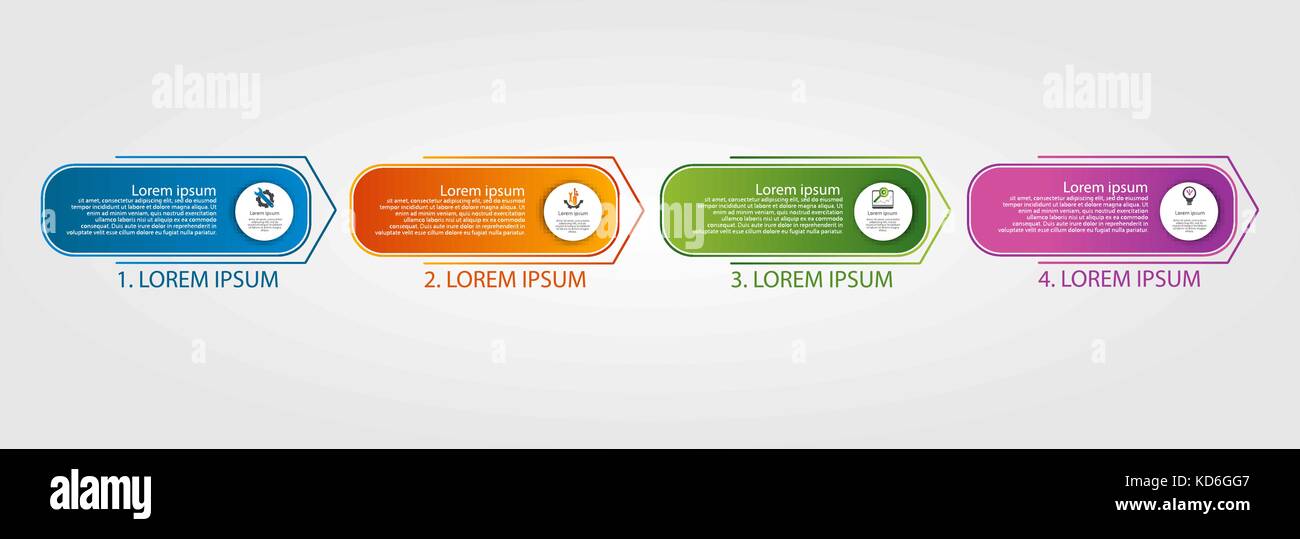 Vector illustration. An infographic template with 4 steps and an image ...