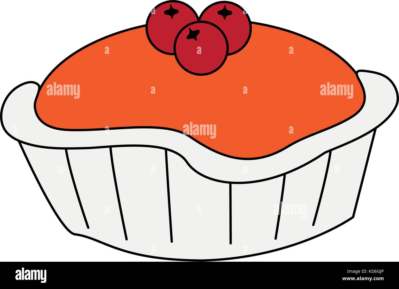 pie with cherry pastry icon image vector illustration design Stock ...