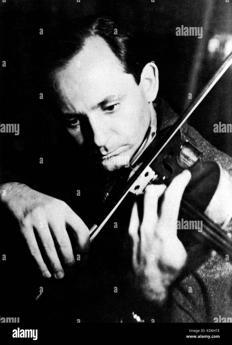 Szymon Goldberg playing violin. Polish-born American violinist and conductor, b.1909. Photo: Gramophone Co. Stock Photo