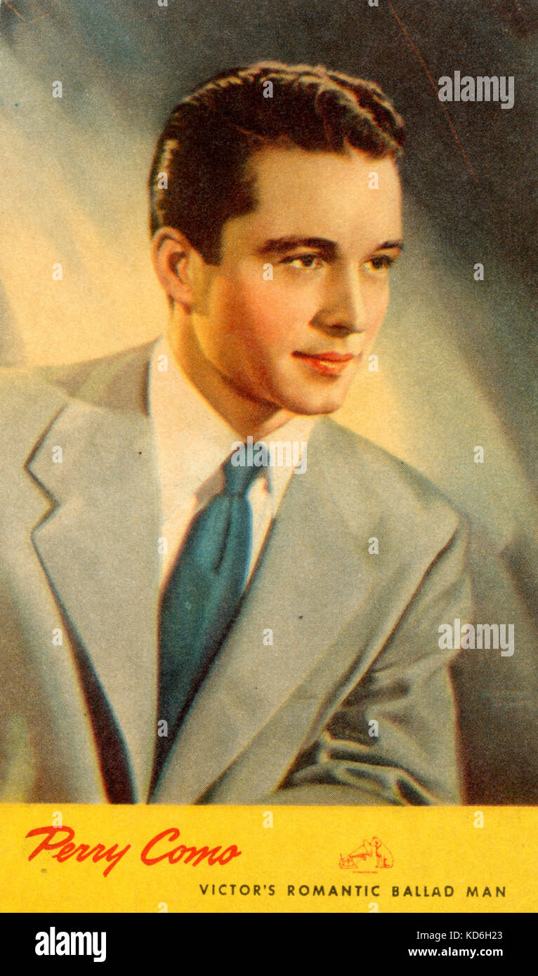 Perry Como portrait on RCA card. American popular singer, b.1912- Stock Photo