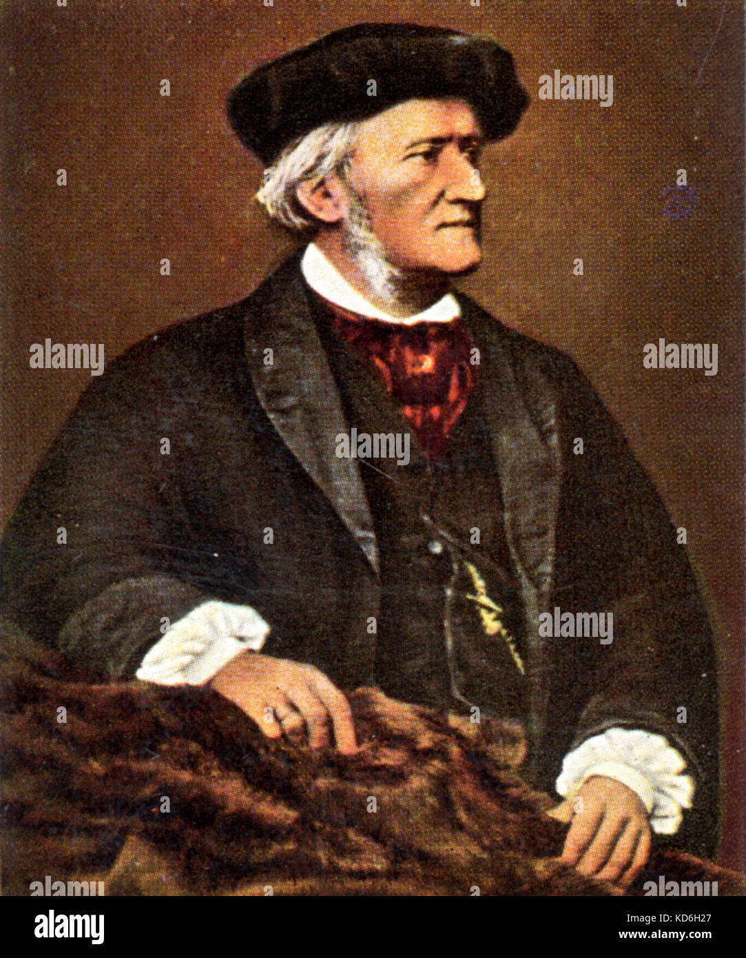 Richard Wagner portrait on Eckstein card. German composer & author (1813-1883). Stock Photo