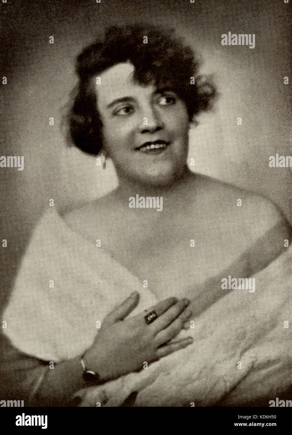 Marie Veselá . Created title role in Janacek's opera 'Kata Kabanova' , premiered in 1921, Brno. Soprano. Stock Photo
