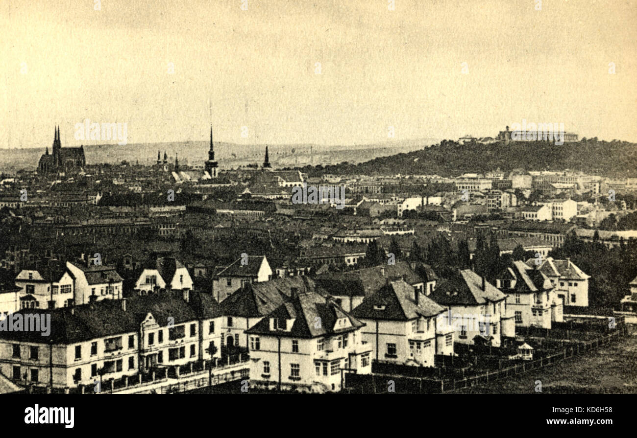 View of Brno, late 1920's, where Czech composer Janacek lived and had many of his works performed. (1854-1928) Stock Photo