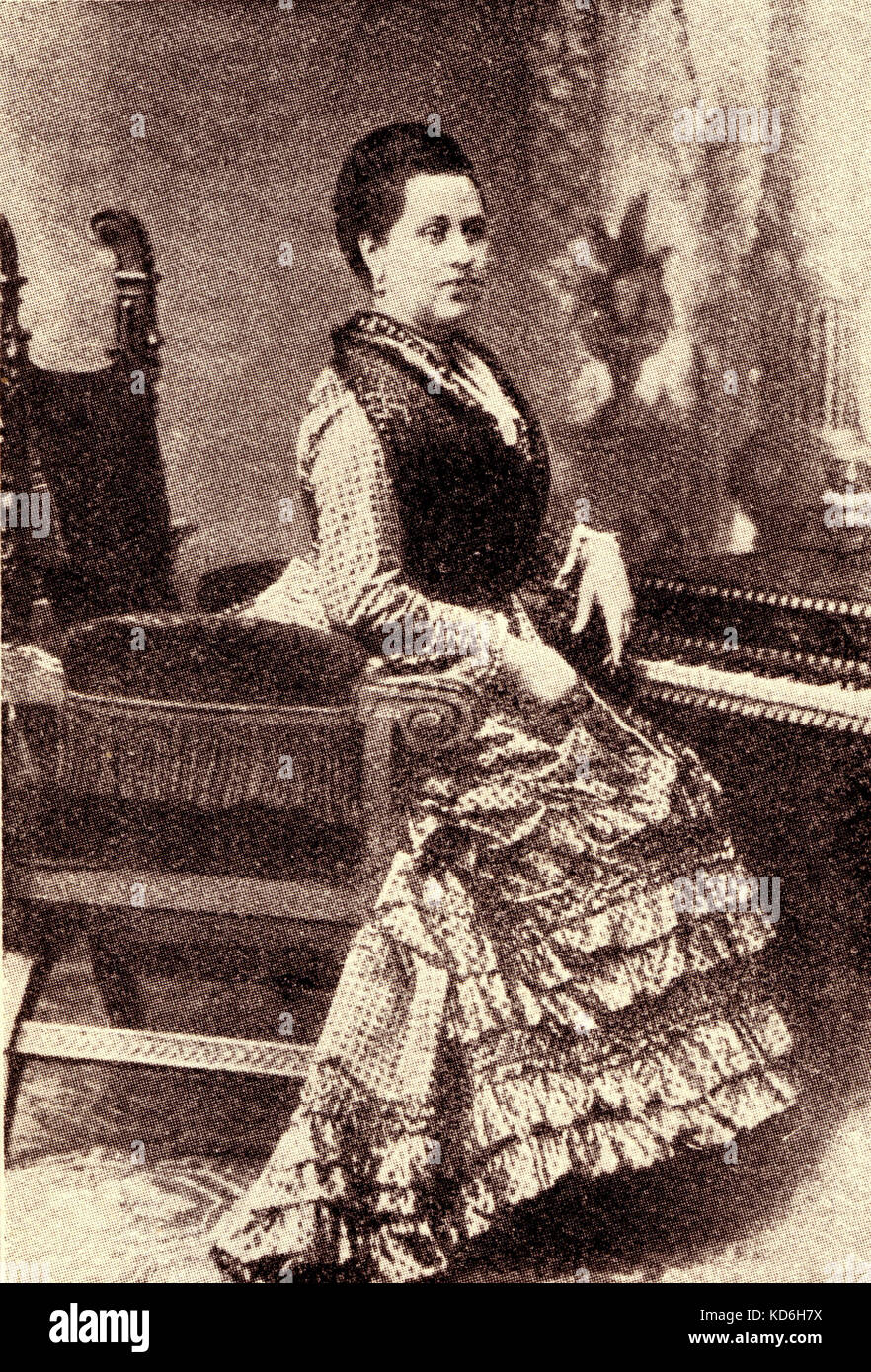 Marie Wieck at the piano. Clara Wieck's (later Schumann) sister. Clara Schumann: German pianist (1819-1896), wife of the composer, Robert Schumann Stock Photo