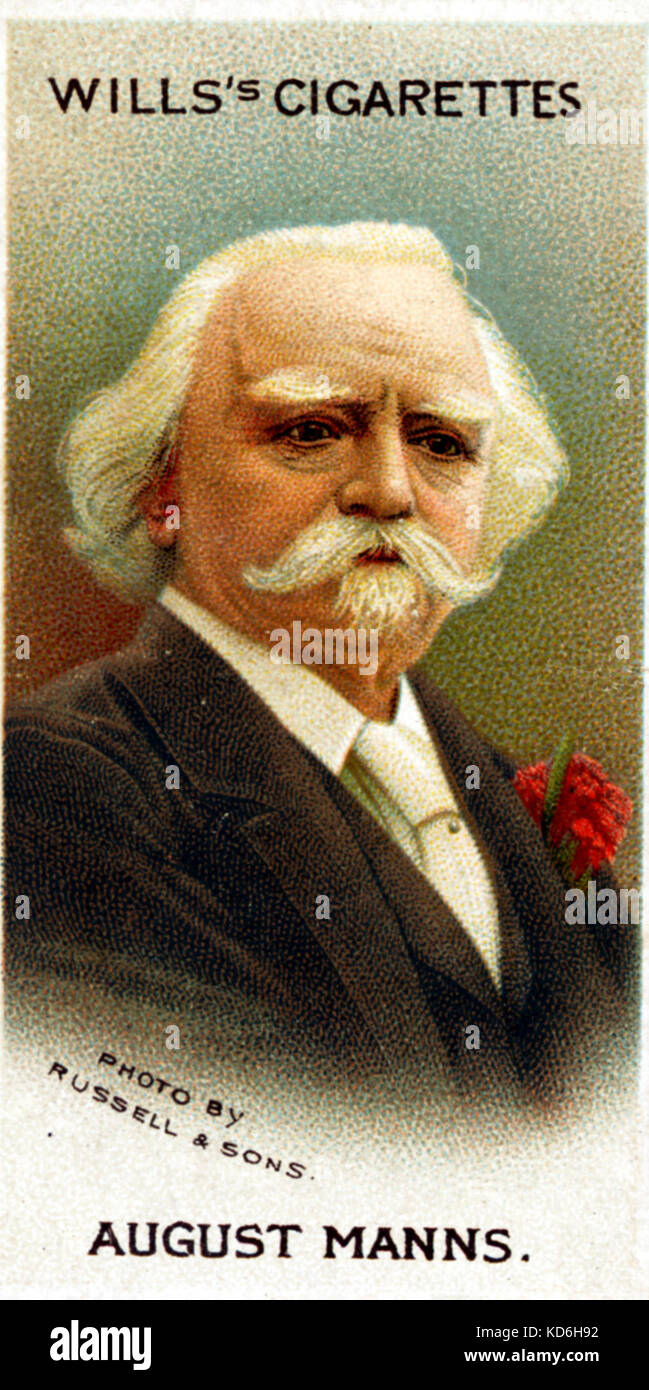 August Manns portrait on Wills's cigarettes card, published in London.   German-born conductor, 1825-1907. Stock Photo