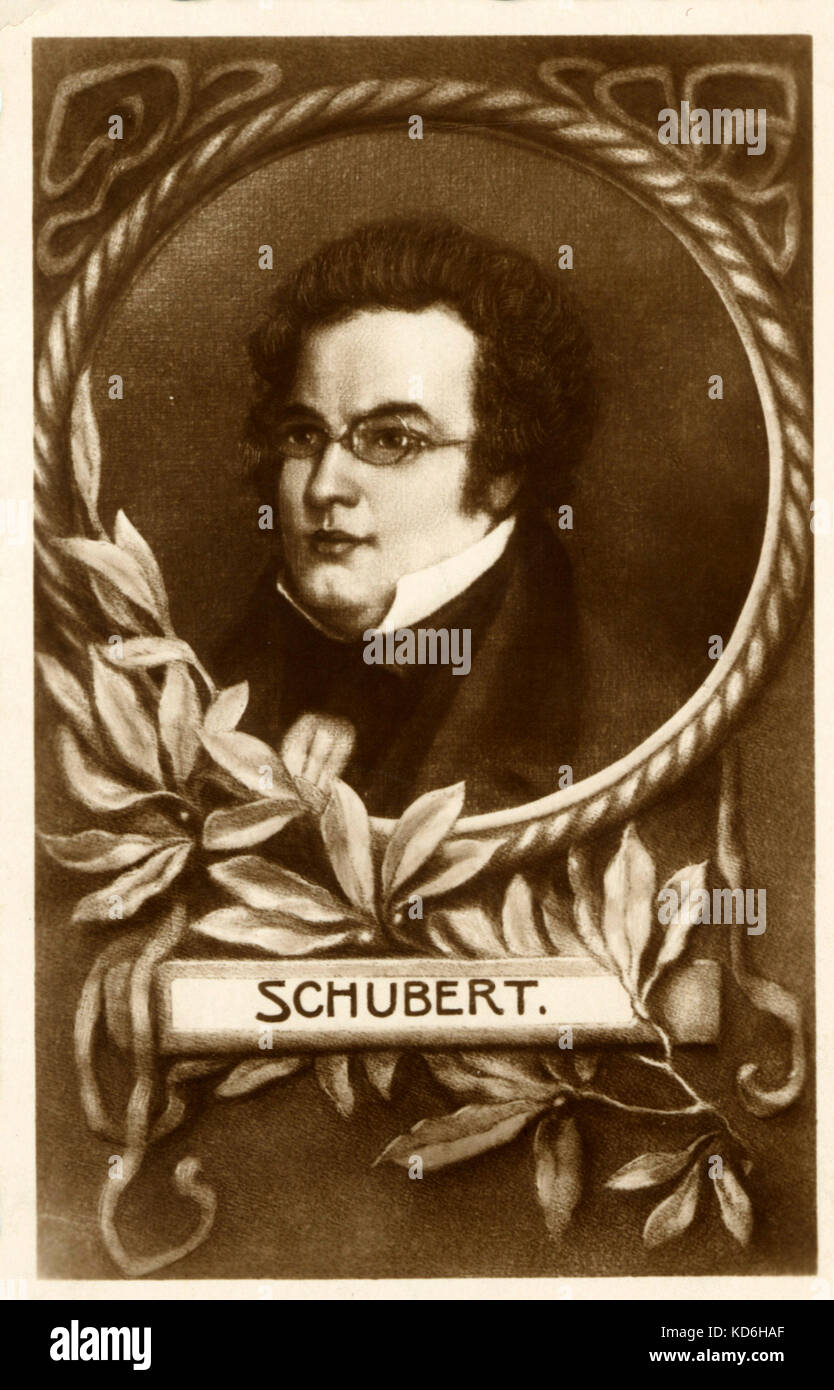 Franz Schubert portrait. Austrian composer, 1797-1828. Stock Photo