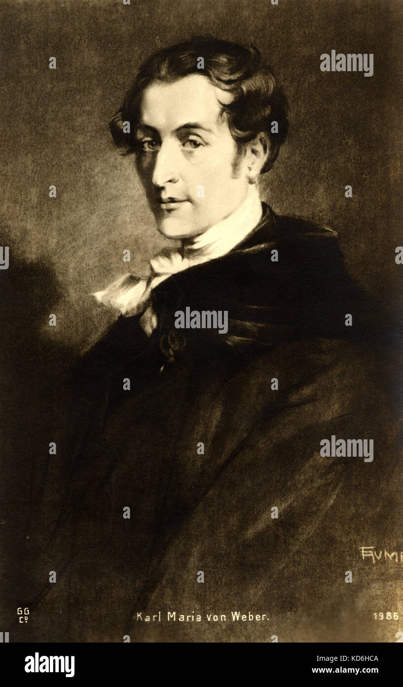 Carl Maria von Weber portrait. German composer and conductor (1786-1826) Stock Photo