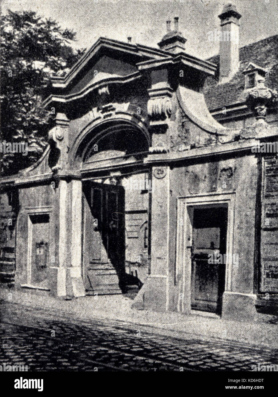 Entrance to Mesmer's house in Vienna. Mozart's Singspiel 'Bastien et ...