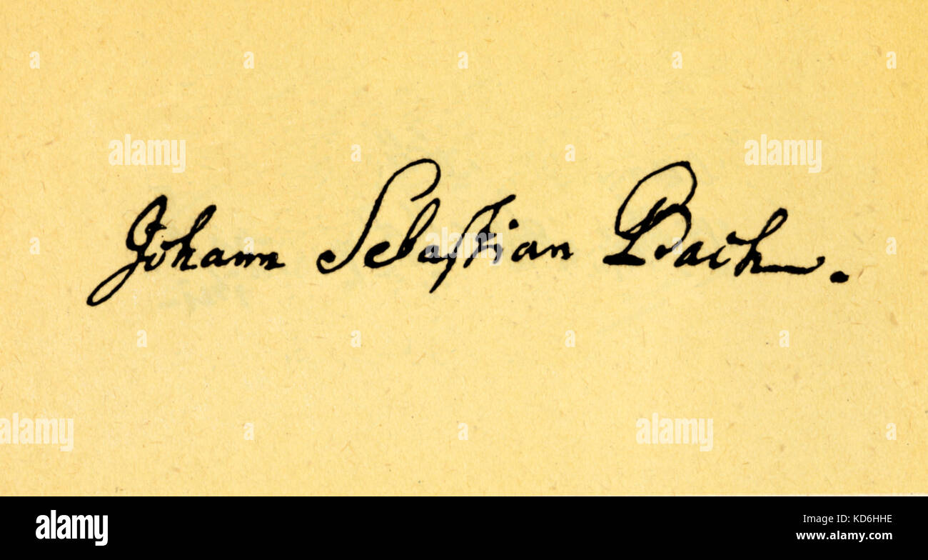 Johann Sebastian Bach's signature. German composer & organist, 1685-1750. Stock Photo