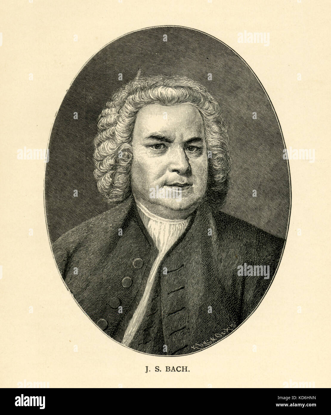 Johann Sebastian Bach, portrait. German composer & organist, 1685-1750 Stock Photo
