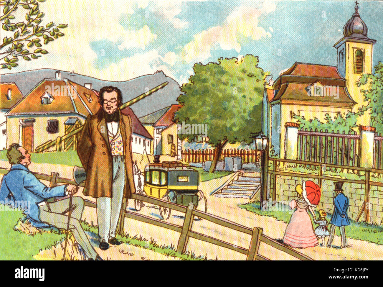 Franz Schubert walking in Nussdorfer. Austrian 1797-1828 Stock Alamy