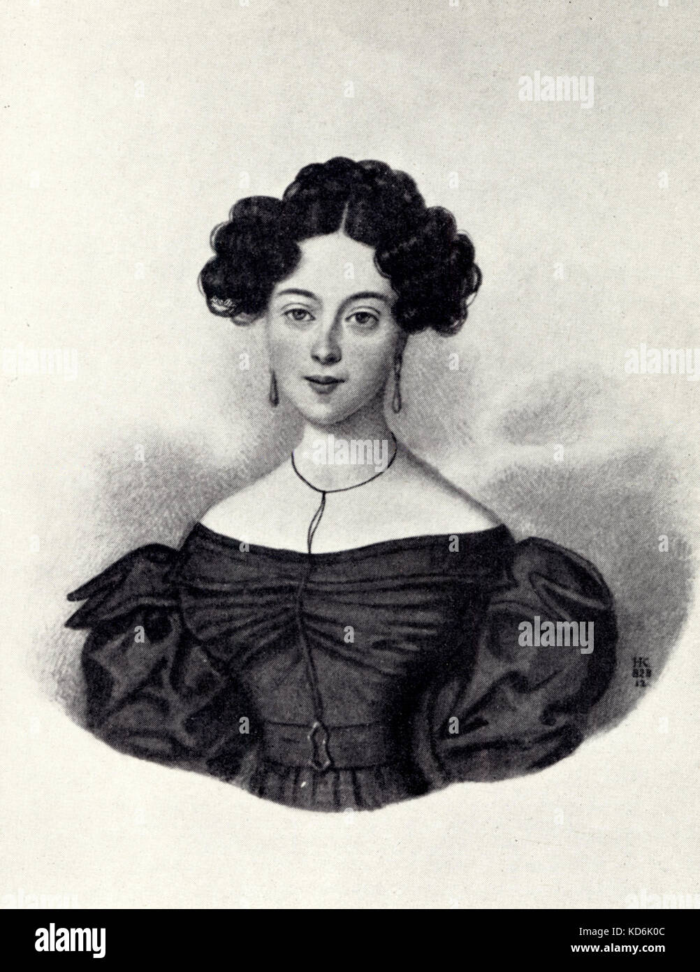 Countess Karoline Esterhazy. After a lost watercolour by Josef