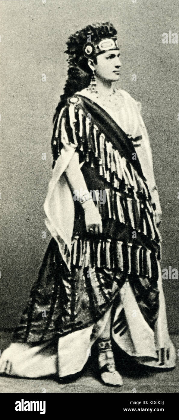 Teresa Stolz in Milan première of  'Aida', in title-role, La Scala, 1872.  Bohemian soprano, 1834-1902. Stock Photo
